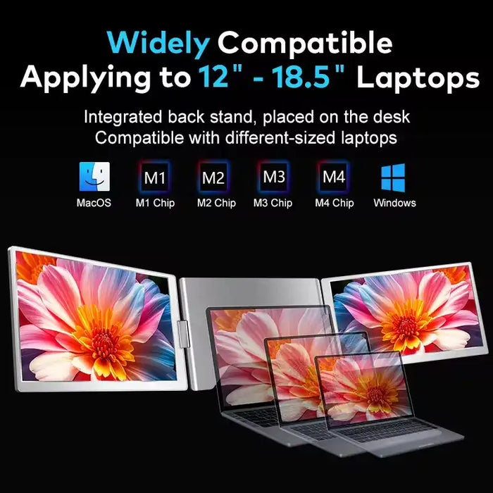 TUTT 16” Dual Screen Portable Monitor for Laptop | Single Cable Connection | 16:10 Ratio IPS, Stand-Alone Design | Windows, macOS, ChromeOS, Linux, and Android | S900 - TUTT