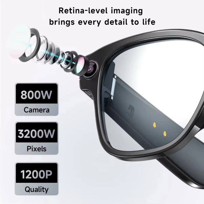 TUTT GS10 AI Smart Glasses | HD Camera + Voice Assistant + Real-Time Translation | Replaceable with Prescription Lenses - TUTT