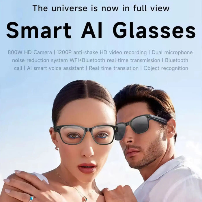 TUTT GS10 AI Smart Glasses | HD Camera + Voice Assistant + Real-Time Translation | Replaceable with Prescription Lenses - TUTT