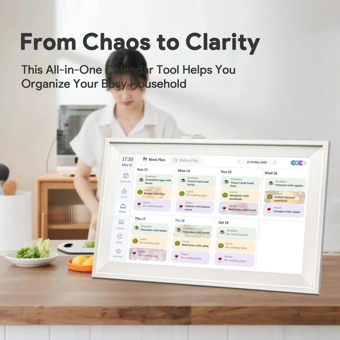 TUTT 15.6” Smart Digital Calendar & Chore Chart | Photo and Video Frame | Android Touchscreen Display Family Organizer + 128GB SanDisk EXTREME PRO® + 5 in 1 Reader - TUTT