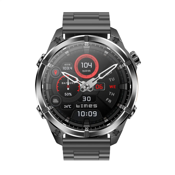 TUTT Tactical Smart Watch For Men | 1.43 Dial | Compass Flashlight Chat-GPT 3TAM Waterproof | Rugged Fitness and Health Tracker | H300 Smartwatch 400mAh Battery - TUTT