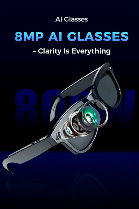 TUTT Ai Smart Glasses, Chat GPT | 8MP Camera Sunglasses Photo, Video, Music & Call Features, Ai Translator | Anti-Blue Light Touch Control M1 - TUTT