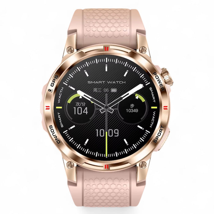 TUTT Rugged Smartwatch for Men Women | Compass GPS Exercise | AMOLED Metal Dial | 2 Military Straps