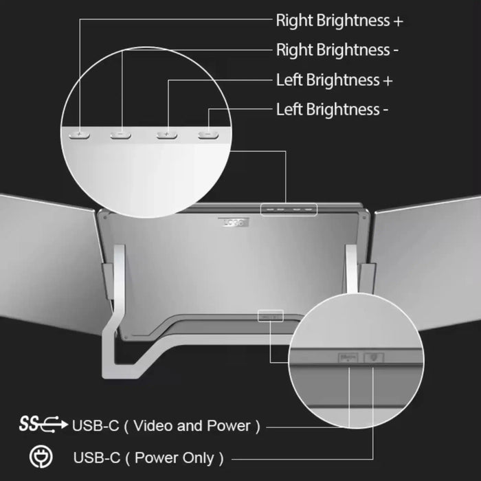 TUTT 16” Dual Screen Portable Monitor for Laptop | Single Cable Connection | 16:10 Ratio IPS, Stand-Alone Design | Windows, macOS, ChromeOS, Linux, and Android | S900 - TUTT