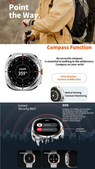 TUTT W7 Smart Watch for Men Women | 1.43” AMOLED Display | Advanced Fitness & Health Smartwatch - TUTT