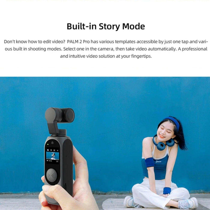 FIMI Palm 2 Pro (Upgraded) 3-axis Handheld Stabilized Gimbal Pocket Camera 1/2 Inch, Sensor 4K 30fps 160 Minute Mechanical Stabilization 128GB SD Sold by TUTT - TUTT