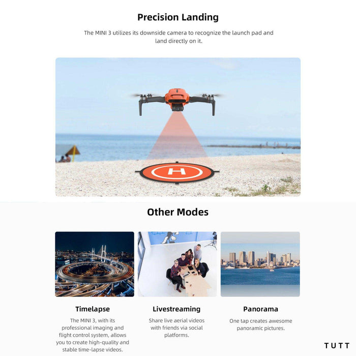 FIMI X8 MINI 3 Professional GPS Mini Drone | 9KM FPV With 4K 48MP 60fps 1/2″ CMOS Camera 3-axis Mechanical Gimbal 32mins | Under 250g | Two Batteries 128GB SanDisk Pro | TUTT - TUTT