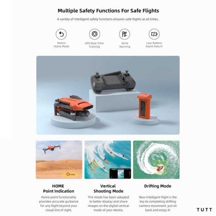 FIMI X8 MINI 3 Professional GPS Mini Drone | 9KM FPV With 4K 48MP 60fps 1/2″ CMOS Camera 3-axis Mechanical Gimbal 32mins | Under 250g | Two Batteries 128GB SanDisk Pro | TUTT - TUTT
