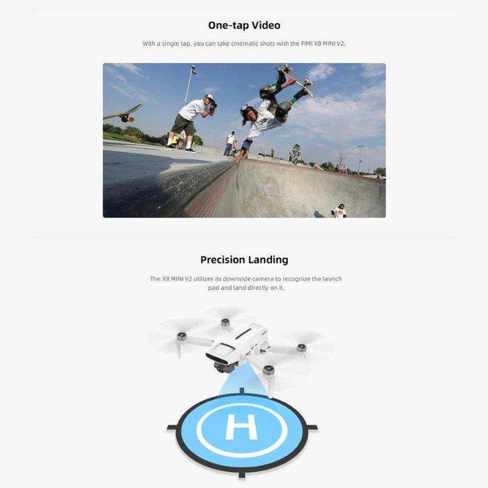 FIMI X8 MINI V2 GPS Drone with 4K Camera Professional 245g ultra-lightweight 31 Mins Flight Time 9KM Video Transmission, 3-Axis Gimbal 2 Intelligent Batteries 128GB | TUTT - TUTT