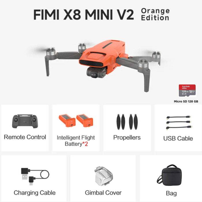 FIMI X8 MINI V2 GPS Drone with 4K Camera Professional 245g ultra-lightweight 31 Mins Flight Time 9KM Video Transmission, 3-Axis Gimbal 2 Intelligent Batteries 128GB | TUTT - TUTT