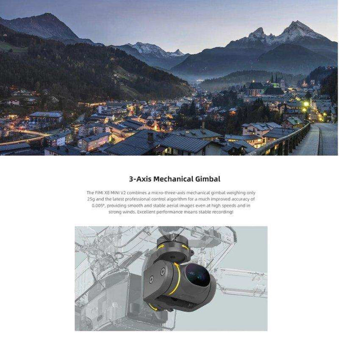 FIMI X8 MINI V2 GPS Drone with 4K Camera Professional 245g ultra-lightweight 31 Mins Flight Time 9KM Video Transmission, 3-Axis Gimbal 2 Intelligent Batteries 128GB | TUTT - TUTT