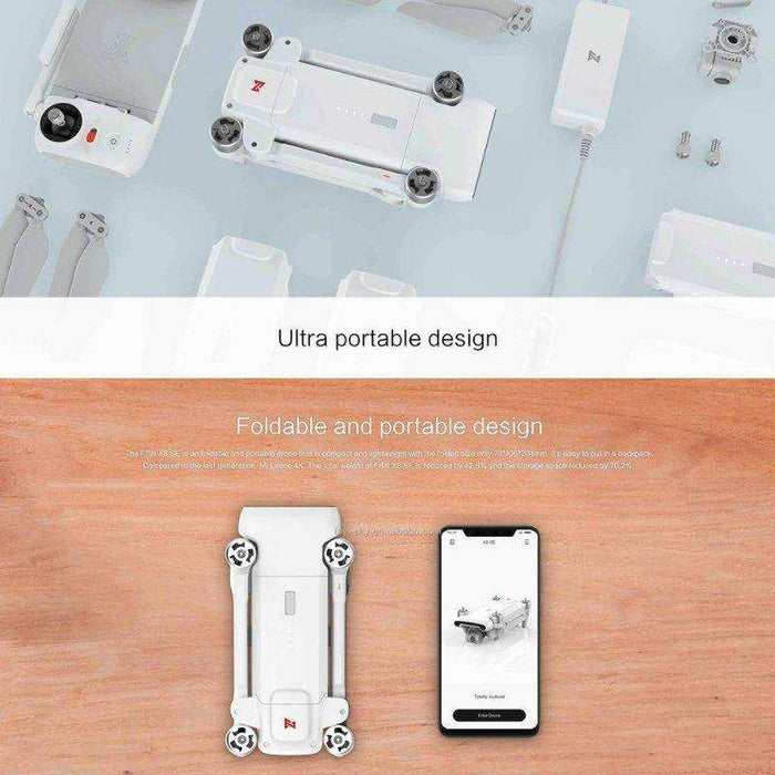 FIMI X8SE 2022 V2 Drone Camera Professional GPS 4K Foldable RC Quadcopter, 35-min Flight Time, 10km Video Transmission, Follow me, 3-Axis Gimbal (2 Batteries+Megaphone) 128GB TUTT - TUTT