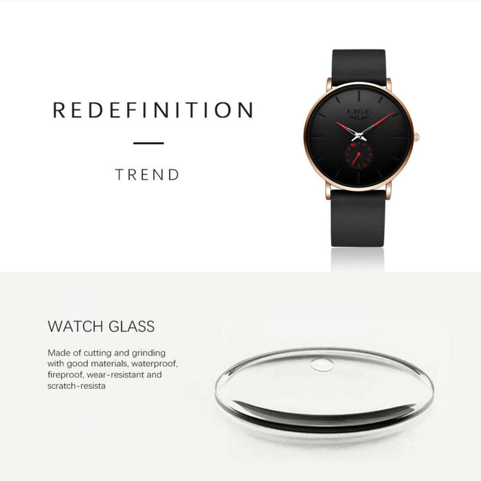 LIGE Men's Classic Quartz Watch | Ultra-thin | Waterproof 3ATM and scratch resistance surface | TUTT Exclusive - TUTT