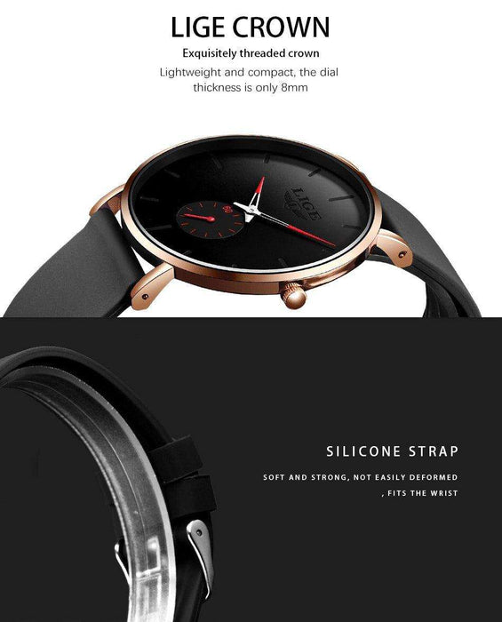 LIGE Men's Classic Quartz Watch | Ultra-thin | Waterproof 3ATM and scratch resistance surface | TUTT Exclusive - TUTT