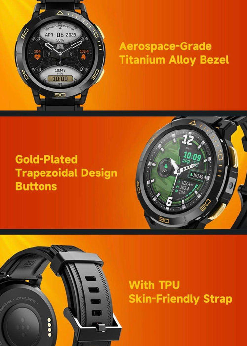 TUTT ZL1 Rugged Android AMOLED Smart Watch 4G GPS | 2MP HD Camera | IP68 1 ATM | 2GB-16GB ROM | Titanium Alloy - TUTT