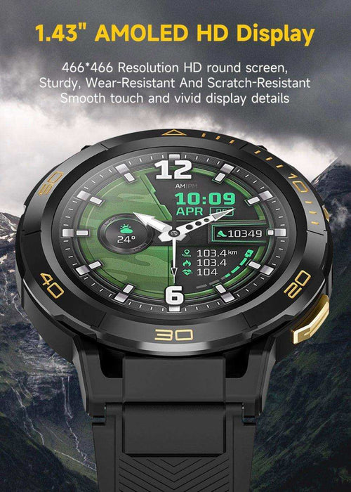 TUTT ZL1 Rugged Android AMOLED Smart Watch 4G GPS | 2MP HD Camera | IP68 1 ATM | 2GB-16GB ROM | Titanium Alloy - TUTT