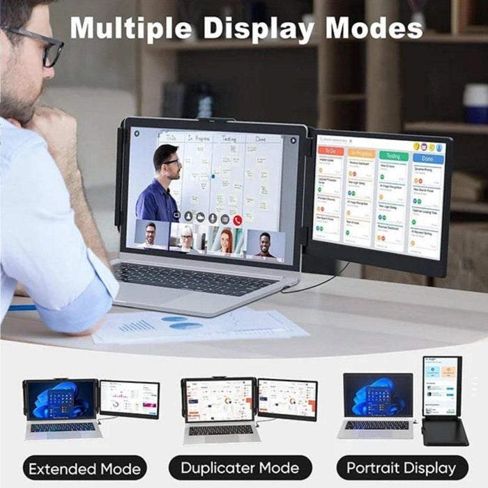 TUTT 14” Single Portable Monitor, Dual Screen Extender, Built-in Stand and Speakers, All Devices, S1 - TUTT