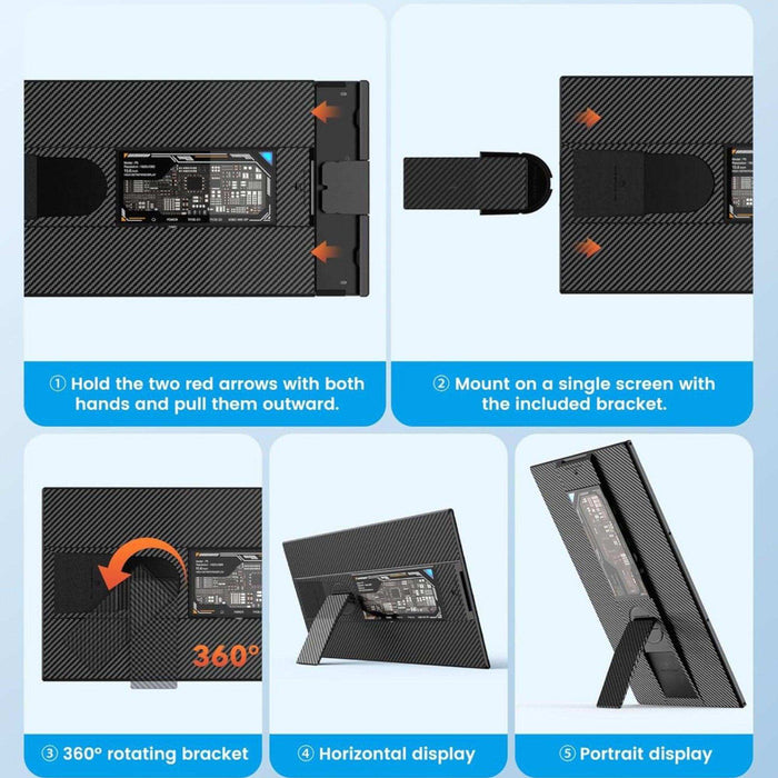 TUTT 15.6” Portable Monitor | Multi-Position IPS FHD Screen Extender | USB-C & HDMI, Built-in Speakers, P5 - TUTT