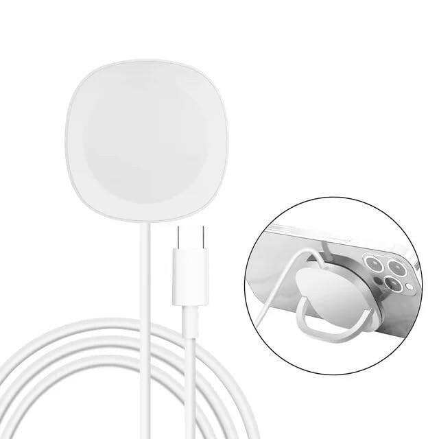 TUTT 15W Magnetic Wireless Charging Pad 2 In 1 With 30W TYPE-C+USB Fast Charger Plug | Compatible with iPhone 14/14Pro/13/13 Pro/12/12 Mini/12 Pro Max/SE 2/11 Series, AirPods Pro | Chargeur magnétique sans fil - TUTT