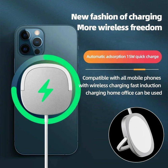 TUTT 15W Magnetic Wireless Charging Pad 2 In 1 With 30W TYPE-C+USB Fast Charger Plug | Compatible with iPhone 14/14Pro/13/13 Pro/12/12 Mini/12 Pro Max/SE 2/11 Series, AirPods Pro | Chargeur magnétique sans fil - TUTT