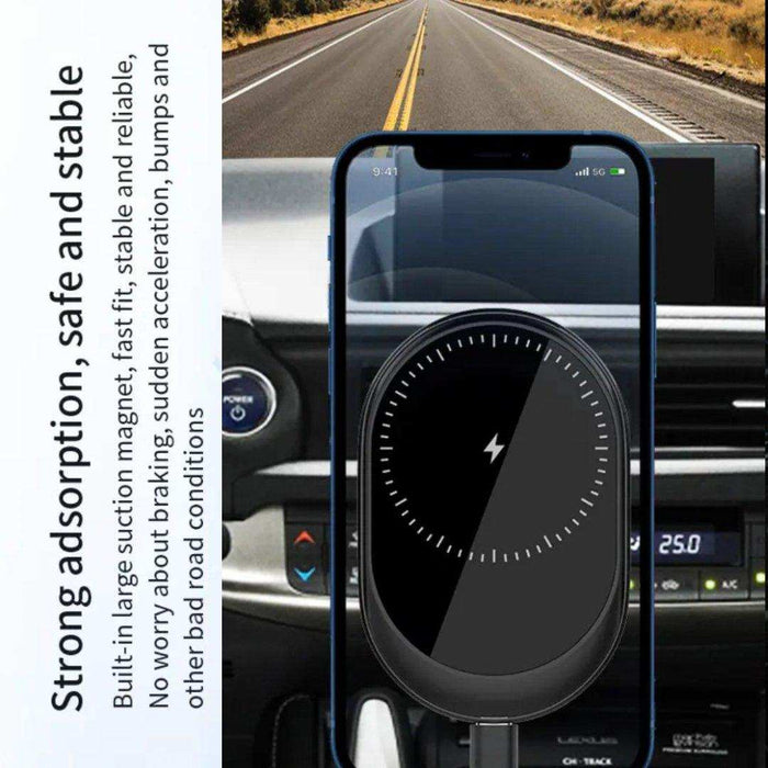 TUTT 15W Qi Magnetic Wireless Car Phone Holder Charger 360° Adjustable Strong Magnetic Compatible with iPhone 15 14 13 12 Pro Plus Max Mini - TUTT