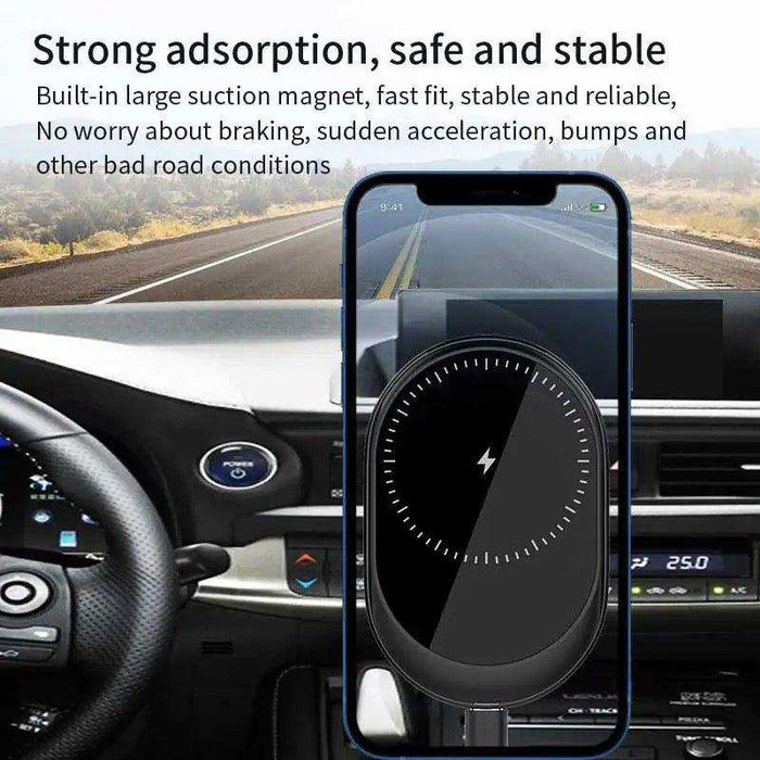TUTT 15W Qi Magnetic Wireless Car Phone Holder Charger 360° Adjustable Strong Magnetic Compatible with iPhone 15 14 13 12 Pro Plus Max Mini - TUTT