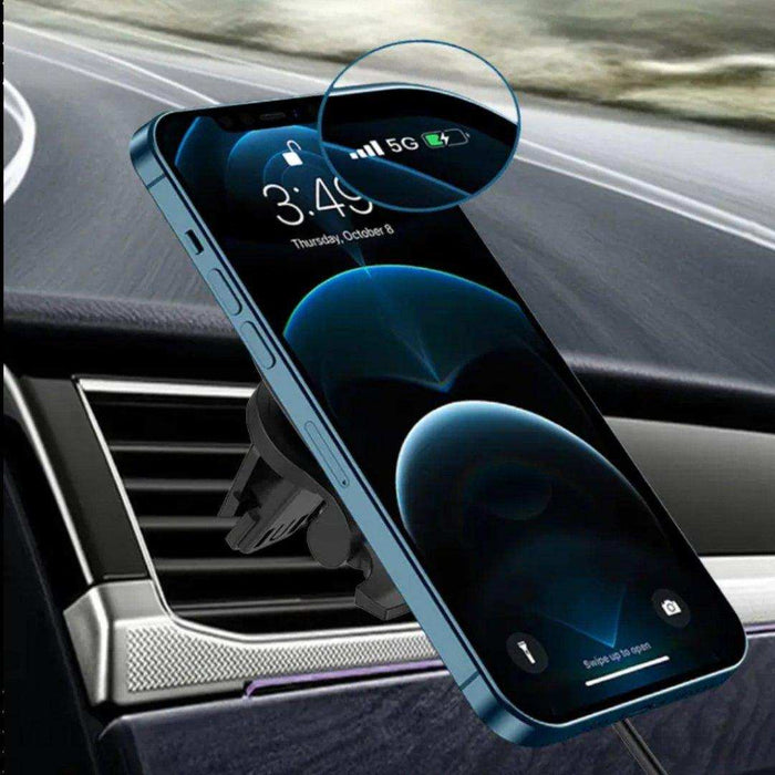 TUTT 15W Qi Magnetic Wireless Car Phone Holder Charger 360° Adjustable Strong Magnetic Compatible with iPhone 15 14 13 12 Pro Plus Max Mini - TUTT