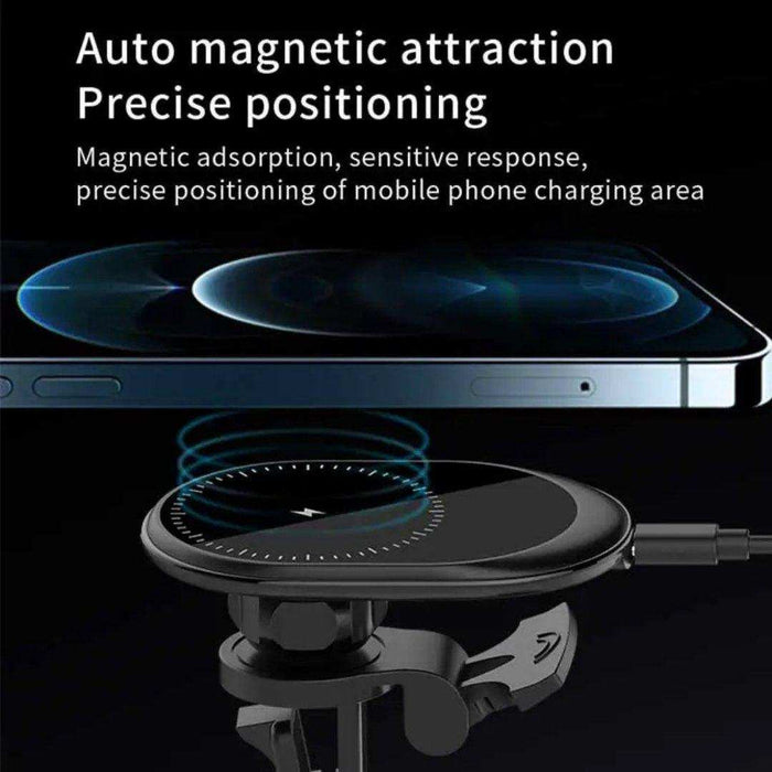 TUTT 15W Qi Magnetic Wireless Car Phone Holder Charger 360° Adjustable Strong Magnetic Compatible with iPhone 15 14 13 12 Pro Plus Max Mini - TUTT