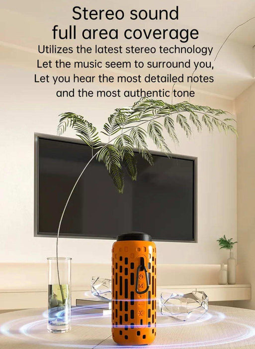 TUTT 2 in 1 Outdoor Waterproof Mini Speaker with Earbuds LED Lighting with Hook | TWS Earbuds Wireless with Portable Mini Speaker | for Picnic Travel Biking Hiking - TUTT