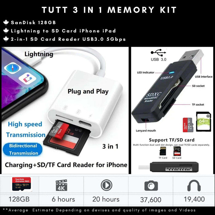 TUTT 2 in 1 P98 10.4” Tablet LTE 4G SIM card WiFi FHD Android 13 with Keyboard, Case, Stylus, 128GB +8GB RAM, 13/5MP Dual Camera Octa-Core | 128GB SanDisk Extreme 3-in-1 SD/TF Kit - TUTT