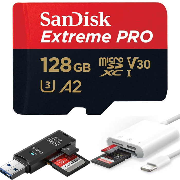 TUTT 3 in 1 | SanDisk 64/128/256/512GB 1TB Ultra microSDXC MicroSD Memory Card Up to 120MB/s, Full HD A1 + Lightning to SD Card iPhone iPad + 2-in-1 SD Card Reader USB3.0 5Gbps - TUTT