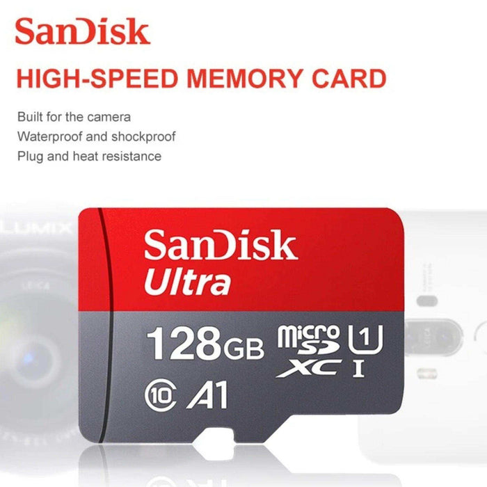 TUTT 3 in 1 | SanDisk 64/128/256/512GB 1TB Ultra microSDXC MicroSD Memory Card Up to 120MB/s, Full HD A1 + Lightning to SD Card iPhone iPad + 2-in-1 SD Card Reader USB3.0 5Gbps - TUTT