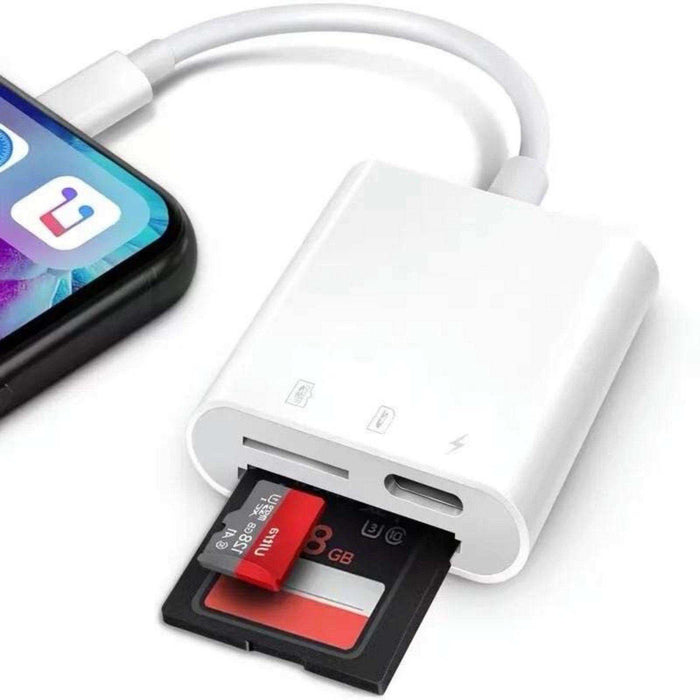 TUTT 3 in 1 | SanDisk 64/128/256/512GB 1TB Ultra microSDXC MicroSD Memory Card Up to 120MB/s, Full HD A1 + Lightning to SD Card iPhone iPad + 2-in-1 SD Card Reader USB3.0 5Gbps - TUTT