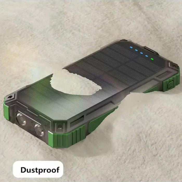TUTT 30000mAh Portable Rugged Solar-Dual Mode Charging Waterproof Outdoor Power Bank | External Battery 4 Built-In USB Cables | Fast Wireless Charging | 7 Output With Flashlight SOS - TUTT