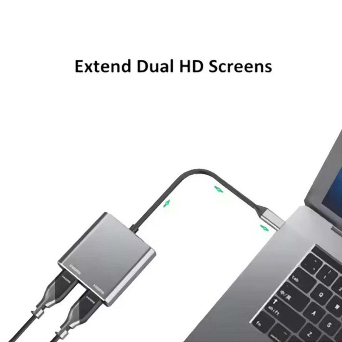 TUTT 4 In 1 4K Dual Monitor HDMI Video Type-C Hub Docking Station USB C To Dual 4K HDMI MST Adapter With 2 HDMI USB 3.0 and PD - TUTT