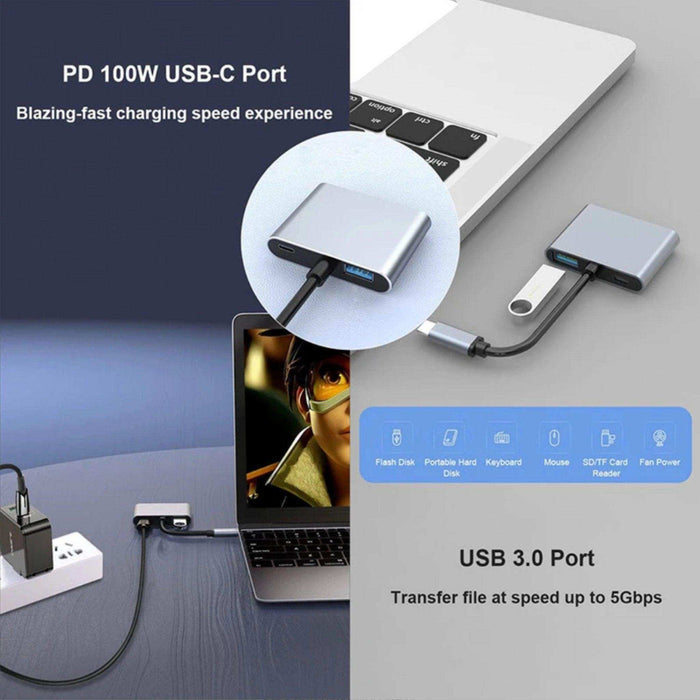 TUTT 4 In 1 4K Dual Monitor HDMI Video Type-C Hub Docking Station USB C To Dual 4K HDMI MST Adapter With 2 HDMI USB 3.0 and PD - TUTT