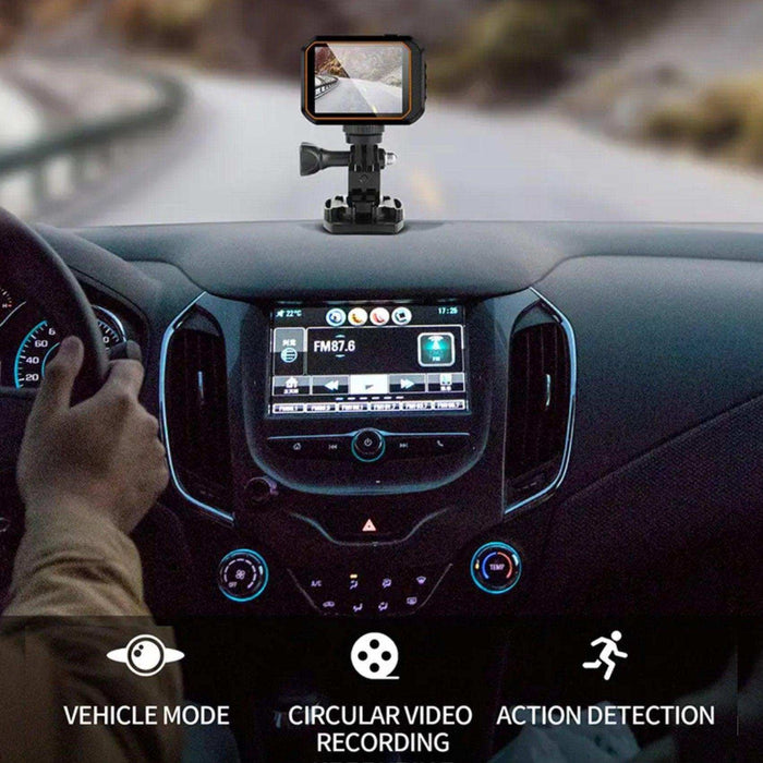 TUTT 4K 60fps 20MP Waterproof Action Camera Dash Cam 2” IPS Display IP68 Waterproof Underwater Wi-fi Motion Camera Hamlet Vlogging Hard Case 128GB SanDisk 3 in 1 SD/TF/Charging Kit - TUTT