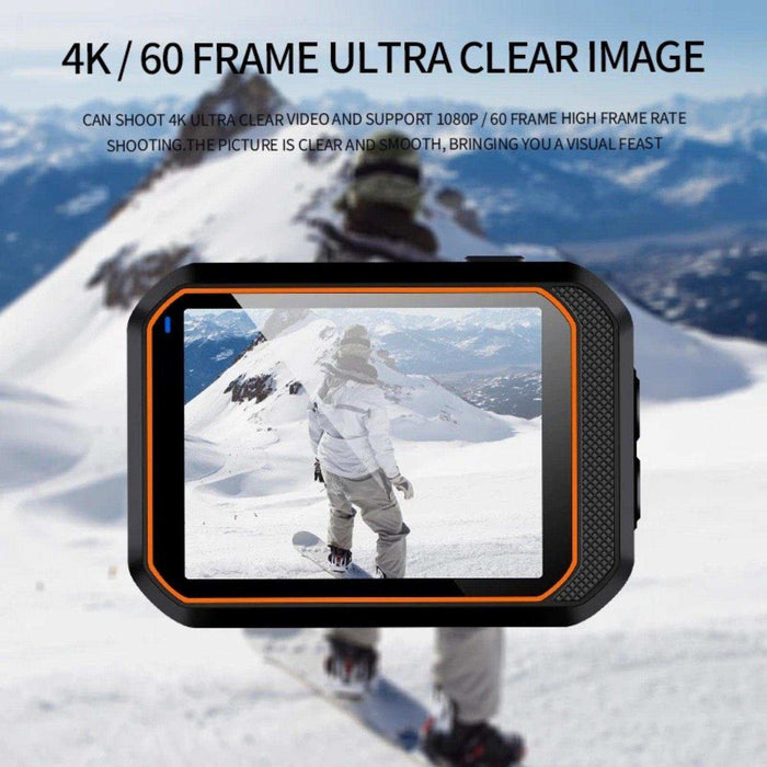 TUTT 4K 60fps 20MP Waterproof Action Camera Dash Cam 2” IPS Display IP68 Waterproof Underwater Wi-fi Motion Camera Hamlet Vlogging Hard Case 128GB SanDisk 3 in 1 SD/TF/Charging Kit - TUTT
