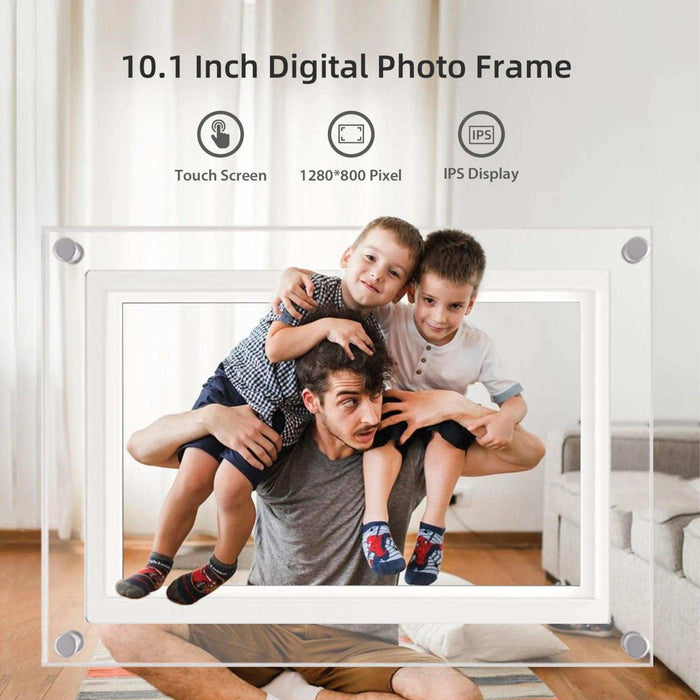 TUTT 7" and 10” Acrylic Digital Photo Frame | WiFi | IPS Touchscreen | 32GB Built-In Storage | Frameo App | SanDisk Extreme PRO® 64GB micro SD Card + Reader Kit - TUTT