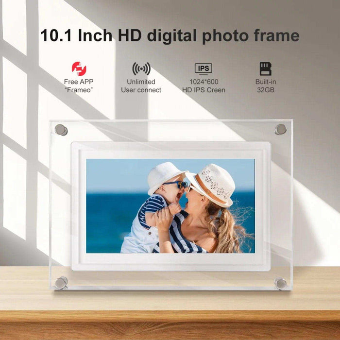 TUTT 7" and 10” Acrylic Digital Photo Frame | WiFi | IPS Touchscreen | 32GB Built-In Storage | Frameo App | SanDisk Extreme PRO® 64GB micro SD Card + Reader Kit - TUTT