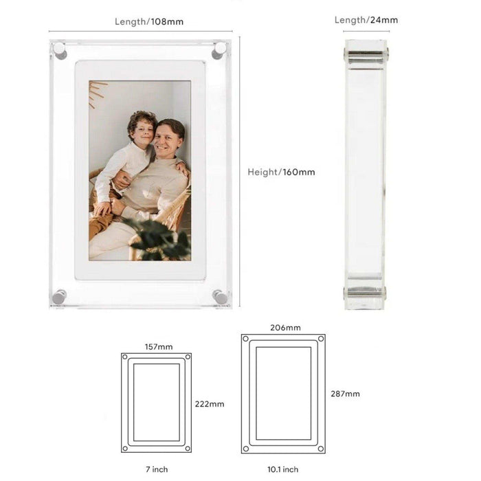 TUTT 7" and 10” Acrylic Digital Photo Frame | WiFi | IPS Touchscreen | 32GB Built-In Storage | Frameo App | SanDisk Extreme PRO® 64GB micro SD Card + Reader Kit - TUTT