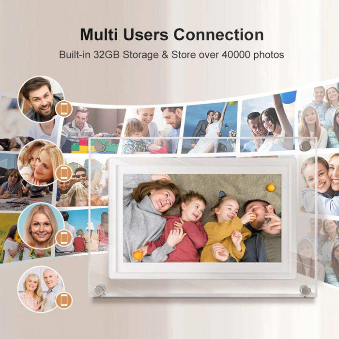 TUTT 7" and 10” Acrylic Digital Photo Frame | WiFi | IPS Touchscreen | 32GB Built-In Storage | Frameo App | SanDisk Extreme PRO® 64GB micro SD Card + Reader Kit - TUTT