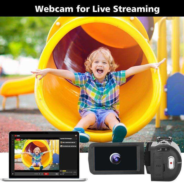 TUTT 8K 48MP Camcorder WIFI Digital Video Camera Recorder | Premium Combo 128GB SanDisk 2 Batteries - TUTT
