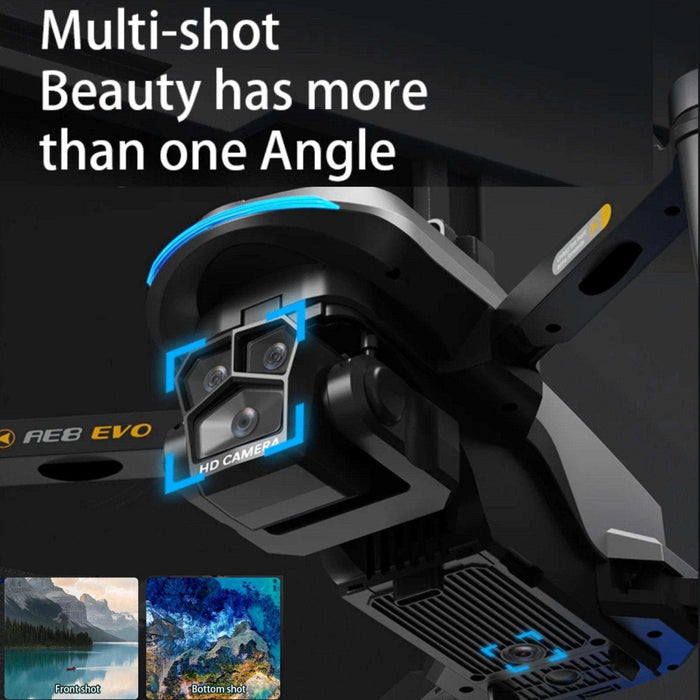 TUTT AE8 EVO 8K Professional GPS 5G Drone with Dual HD Camera 360 Optical Flow Laser Obstacle Avoidance 3-Axis Mechanical Gimbal & EIS Stabilization Intelligent Modes Brushless 2* Batteries 335gr - TUTT