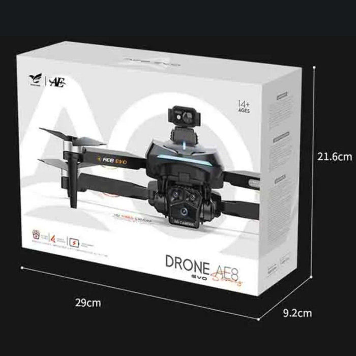 TUTT AE8 EVO 8K Professional GPS 5G Drone with Dual HD Camera 360 Optical Flow Laser Obstacle Avoidance 3-Axis Mechanical Gimbal & EIS Stabilization Intelligent Modes Brushless 2* Batteries 335gr - TUTT