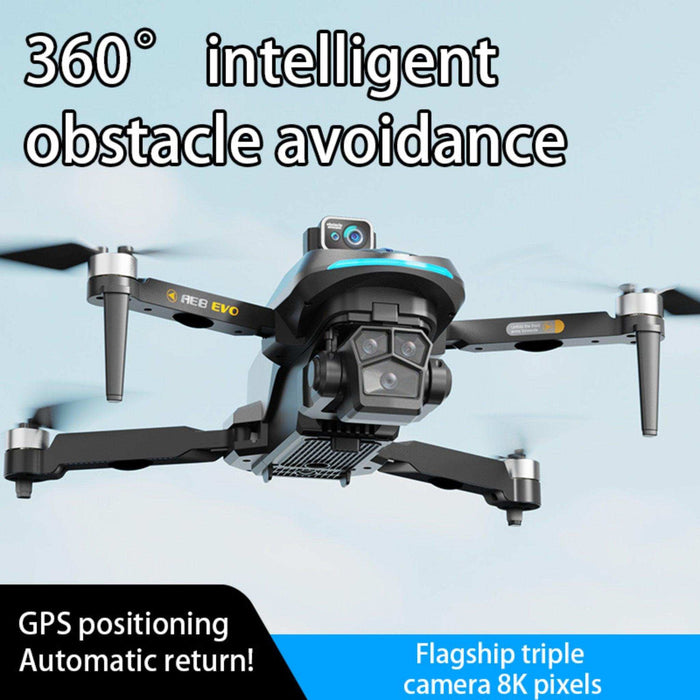 TUTT AE8 EVO 8K Professional GPS 5G Drone with Dual HD Camera 360 Optical Flow Laser Obstacle Avoidance 3-Axis Mechanical Gimbal & EIS Stabilization Intelligent Modes Brushless 2* Batteries 335gr - TUTT