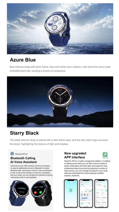 TUTT Classic AMOLED Ultra-Slim/Light 1.43" HD Smart Watch for Men | 4GB RAM AI | 3 Straps Premium Leather & Rubber | Always-On Dial Smartwatch - TUTT