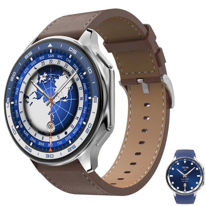 TUTT Classic AMOLED Ultra-Slim/Light 1.43" HD Smart Watch for Men | 4GB RAM AI | 3 Straps Premium Leather & Rubber | Always-On Dial Smartwatch - TUTT