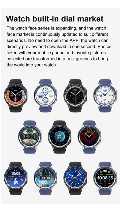 TUTT Classic AMOLED Ultra-Slim/Light 1.43" HD Smart Watch for Men | 4GB RAM AI | 3 Straps Premium Leather & Rubber | Always-On Dial Smartwatch - TUTT