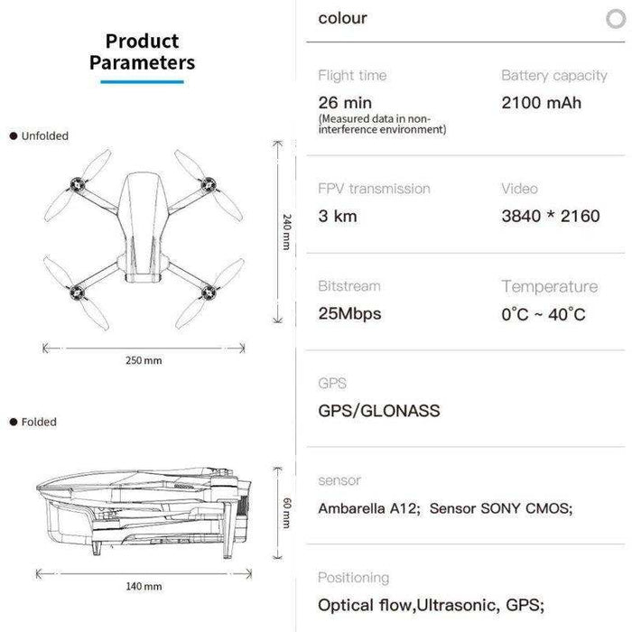 C-FLY Faith Mini 2 (Upgraded) GPS 5G 5KM WIFI FPV with 4K 30fps 20MP Camera 3-Axis Brushless Gimbal 32mins Flight Time 249g Foldable RC Drone Quadcopter RTF - TUTT